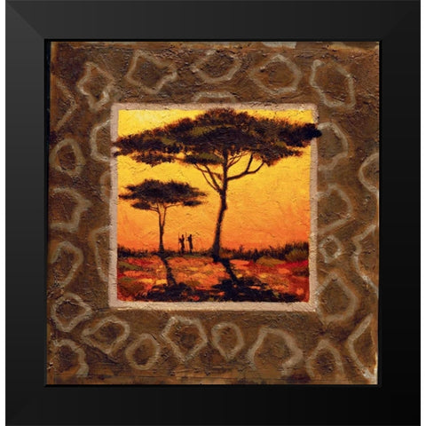 Savannah Sunset II Black Modern Wood Framed Art Print by Madou