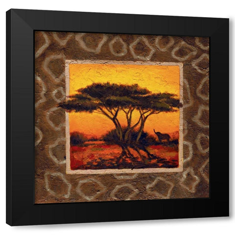 Savannah Sunset IV Black Modern Wood Framed Art Print with Double Matting by Madou