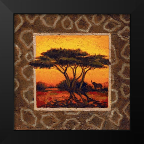 Savannah Sunset IV Black Modern Wood Framed Art Print by Madou