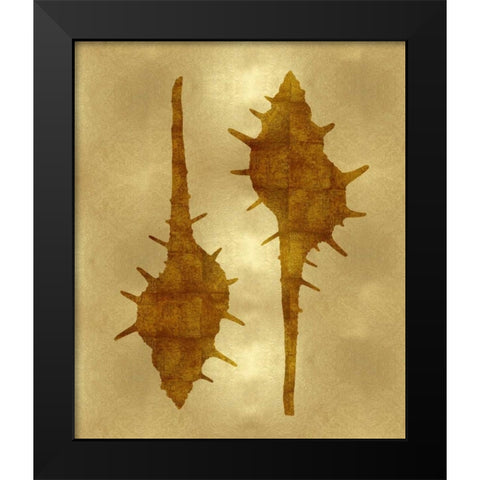 Sea Life - Gold II Black Modern Wood Framed Art Print by Miller, Melonie