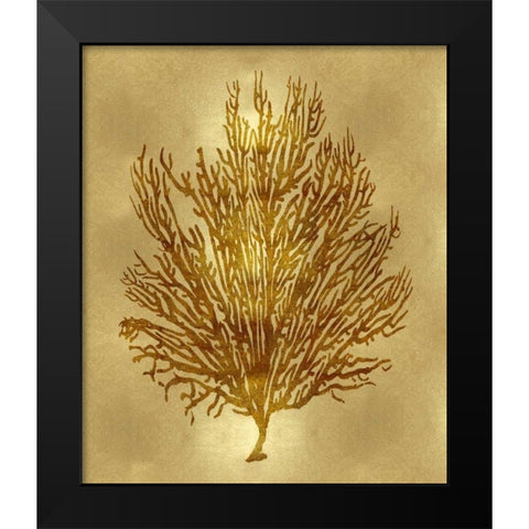 Sea Life - Gold V Black Modern Wood Framed Art Print by Miller, Melonie
