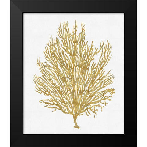 Sea Life - Gold on White V Black Modern Wood Framed Art Print by Miller, Melonie