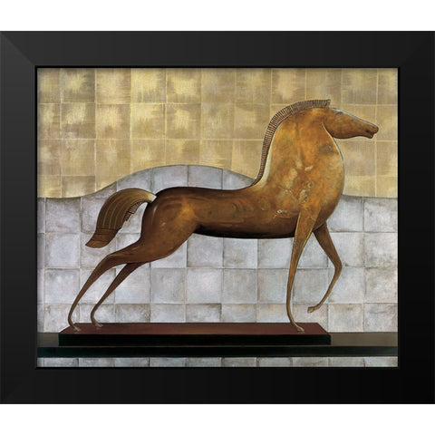 Decorative Horse I Black Modern Wood Framed Art Print by Garnier, Michael