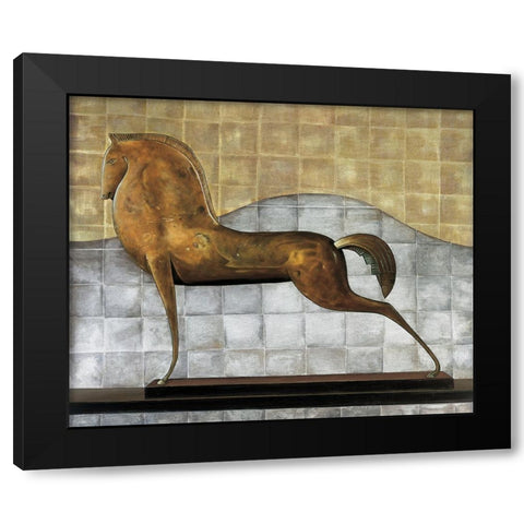 Decorative Horse II Black Modern Wood Framed Art Print with Double Matting by Garnier, Michael
