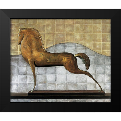 Decorative Horse II Black Modern Wood Framed Art Print by Garnier, Michael
