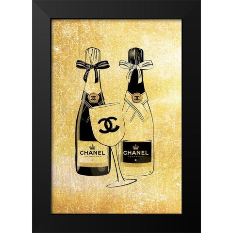 Champagne II Black Modern Wood Framed Art Print by Pavlova, Martina