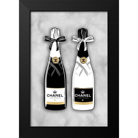 Champagne IV Black Modern Wood Framed Art Print by Pavlova, Martina