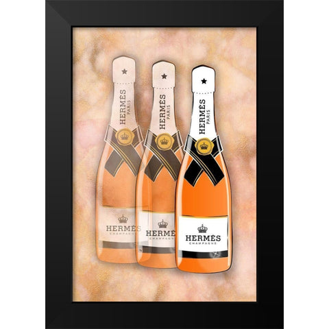 Champagne VIII Black Modern Wood Framed Art Print by Pavlova, Martina