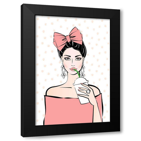 Bows and Drinks Black Modern Wood Framed Art Print with Double Matting by Pavlova, Martina