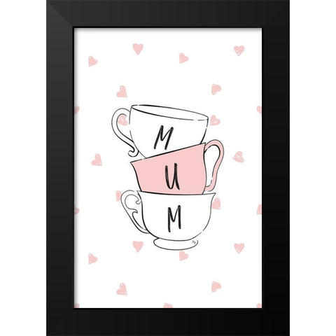 Mum Cups Black Modern Wood Framed Art Print by Pavlova, Martina