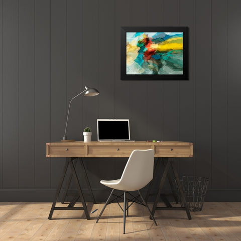 Shapes I Black Modern Wood Framed Art Print by Tienhaara, Michael