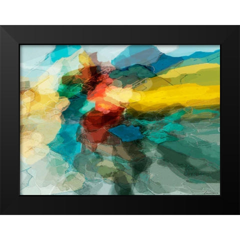 Shapes I Black Modern Wood Framed Art Print by Tienhaara, Michael