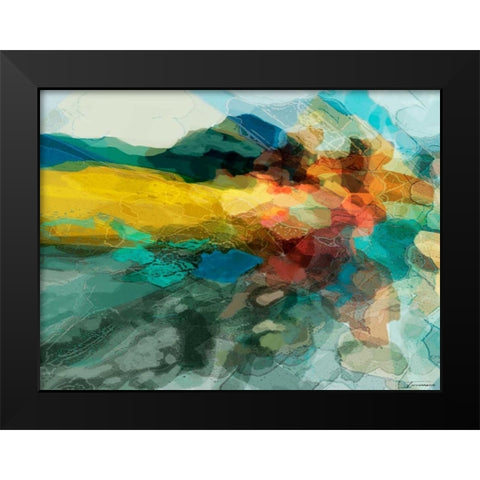 Shapes II Black Modern Wood Framed Art Print by Tienhaara, Michael