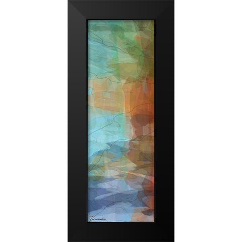 Tryptic Visions Left Black Modern Wood Framed Art Print by Tienhaara, Michael