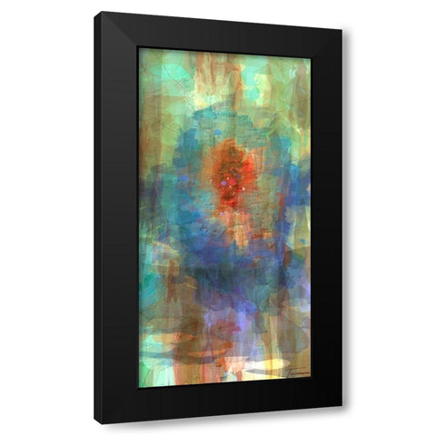 Tryptic Visions Center Black Modern Wood Framed Art Print by Tienhaara, Michael