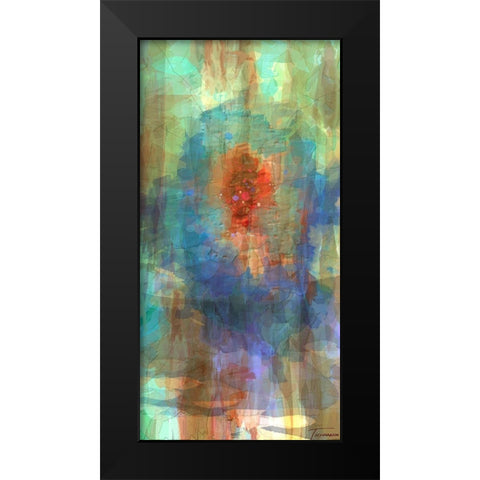 Tryptic Visions Center Black Modern Wood Framed Art Print by Tienhaara, Michael