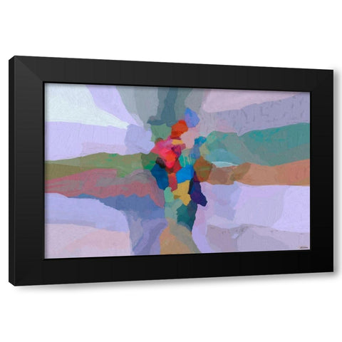 Cascading hues II Black Modern Wood Framed Art Print with Double Matting by Tienhaara, Michael