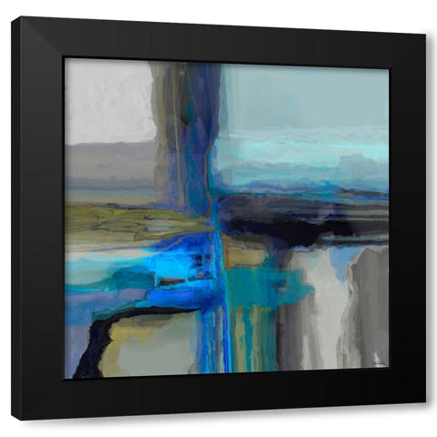 Extraction I Black Modern Wood Framed Art Print with Double Matting by Tienhaara, Michael