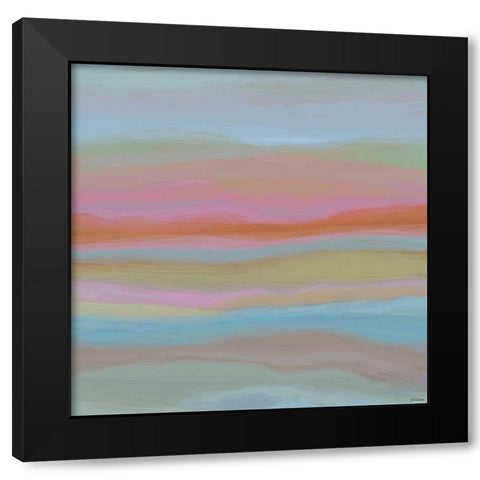 Contours V Black Modern Wood Framed Art Print by Tienhaara, Michael