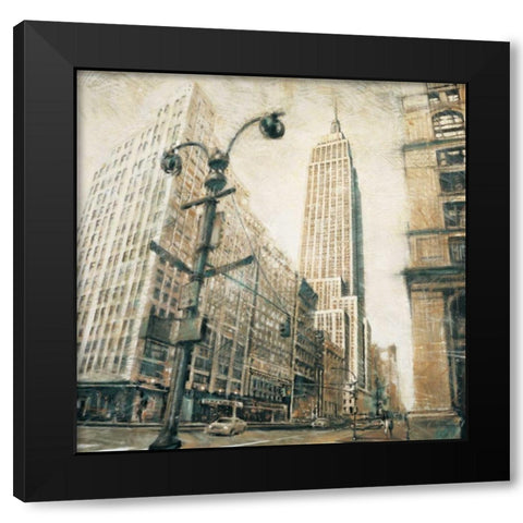Empire State Building-Manhattan Black Modern Wood Framed Art Print with Double Matting by Daniels, Matthew