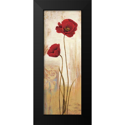 Panneau coquelicots Black Modern Wood Framed Art Print by Besson, Nathalie