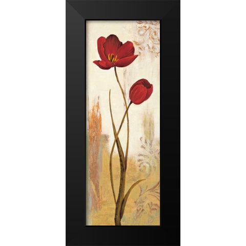 Panneau tulipe Black Modern Wood Framed Art Print by Besson, Nathalie