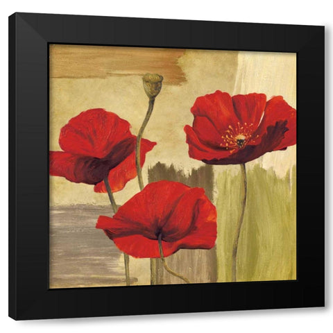 Panneau Printemps II Black Modern Wood Framed Art Print with Double Matting by Besson, Nathalie