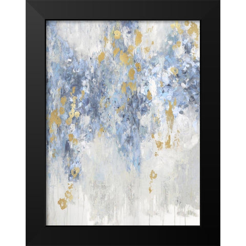 Cascade Blue with Gold Black Modern Wood Framed Art Print by Robbins, Nikki