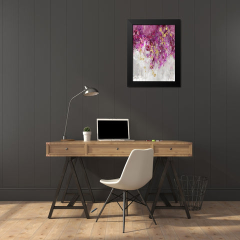 Cascade Magenta Black Modern Wood Framed Art Print by Robbins, Nikki