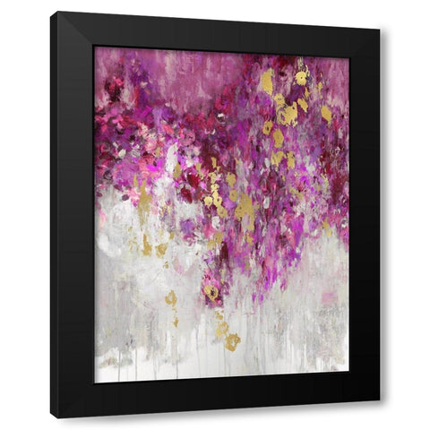 Cascade Magenta Black Modern Wood Framed Art Print with Double Matting by Robbins, Nikki