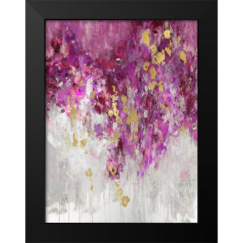 Cascade Magenta Black Modern Wood Framed Art Print by Robbins, Nikki