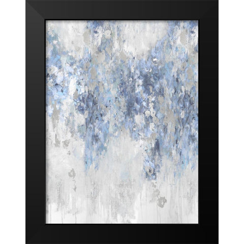 Cascade Blue with Silver Black Modern Wood Framed Art Print by Robbins, Nikki