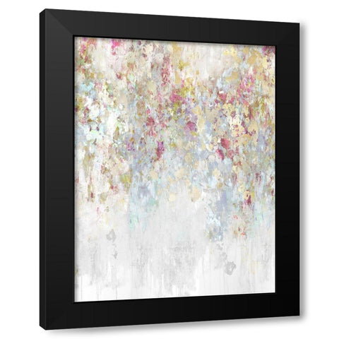 Cascade Magenta and Aqua Black Modern Wood Framed Art Print by Robbins, Nikki