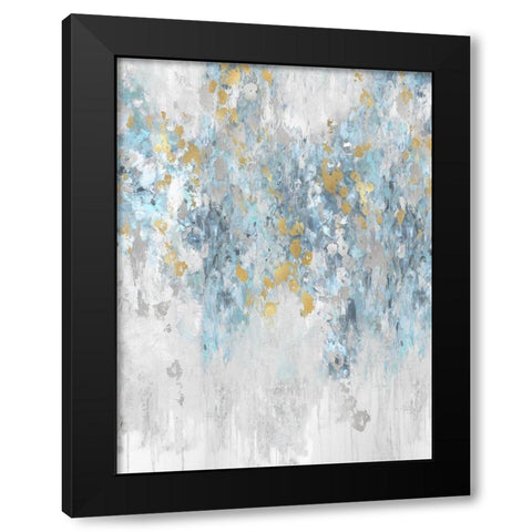 Cascade Aqua Black Modern Wood Framed Art Print by Robbins, Nikki
