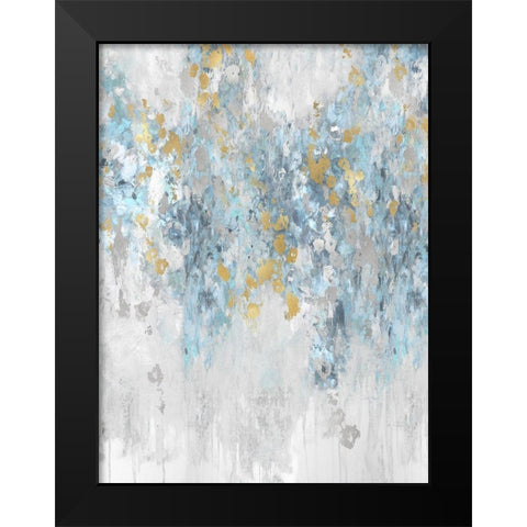 Cascade Aqua Black Modern Wood Framed Art Print by Robbins, Nikki