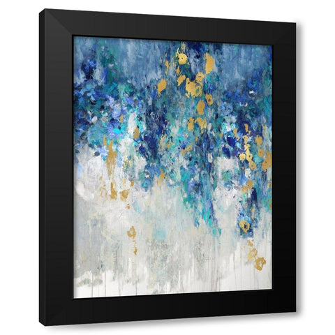 Cascading Blues I Black Modern Wood Framed Art Print by Robbins, Nikki