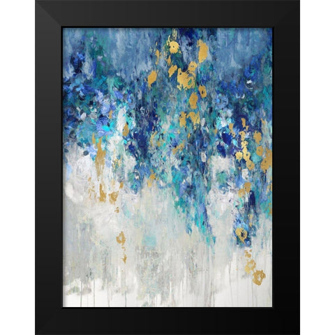 Cascading Blues I Black Modern Wood Framed Art Print by Robbins, Nikki