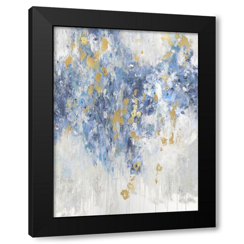 Cascade Indigo with Gold  Black Modern Wood Framed Art Print by Robbins, Nikki