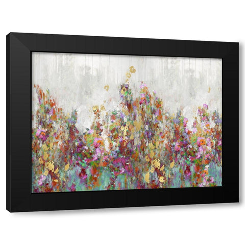 Blooming Black Modern Wood Framed Art Print by Robbins, Nikki