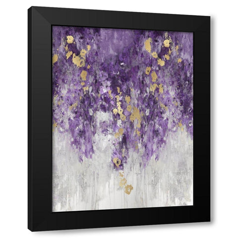 Cascading Purple Black Modern Wood Framed Art Print with Double Matting by Robbins, Nikki