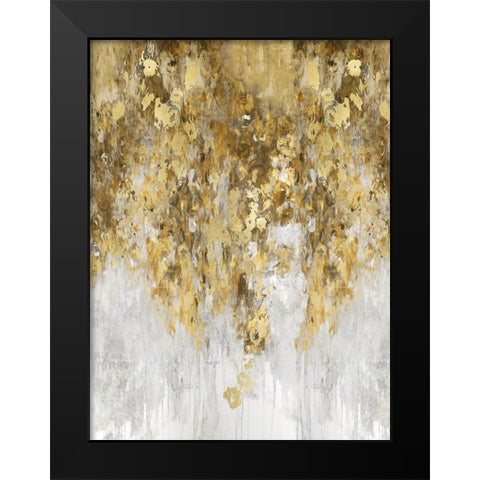 Cascade Amber and Gold Black Modern Wood Framed Art Print by Robbins, Nikki