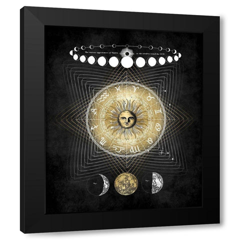 Zodiac Sun II Black Modern Wood Framed Art Print by Jeffries, Oliver