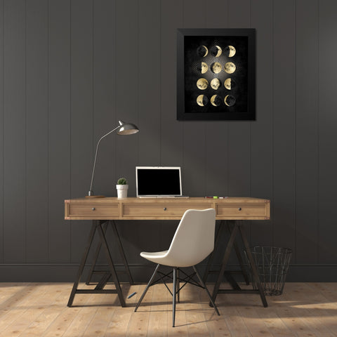 Moon Phases Black Modern Wood Framed Art Print by Jeffries, Oliver