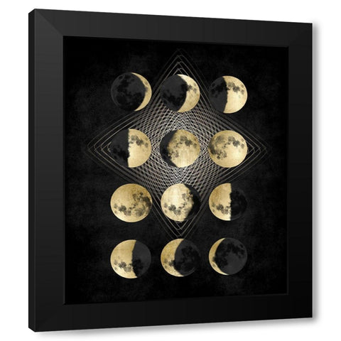 Moon Phases Black Modern Wood Framed Art Print by Jeffries, Oliver