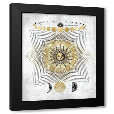 Zodiac Sun I Black Modern Wood Framed Art Print by Jeffries, Oliver