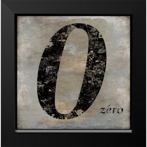 zero Black Modern Wood Framed Art Print by Jeffries, Oliver