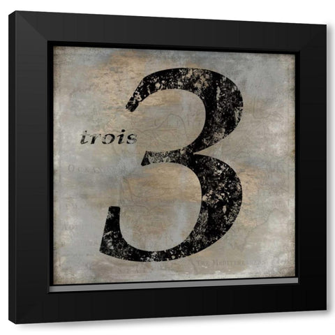 trois Black Modern Wood Framed Art Print with Double Matting by Jeffries, Oliver