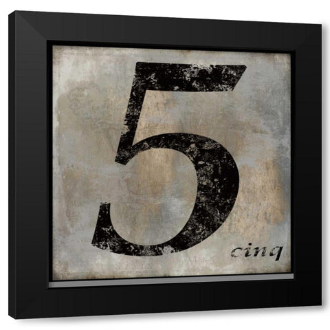 cinq Black Modern Wood Framed Art Print with Double Matting by Jeffries, Oliver