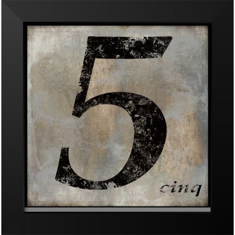 cinq Black Modern Wood Framed Art Print by Jeffries, Oliver