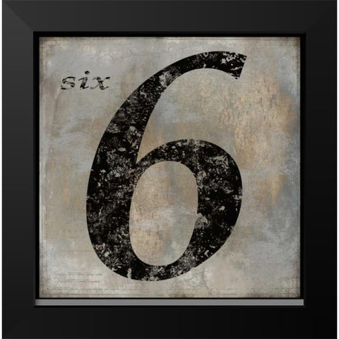 six Black Modern Wood Framed Art Print by Jeffries, Oliver